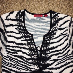 Gorgeous Fitted Venini Zebra Knit Top